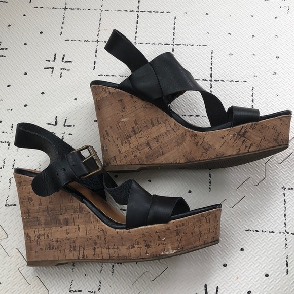 Black strap wedges - Picture 6 of 7